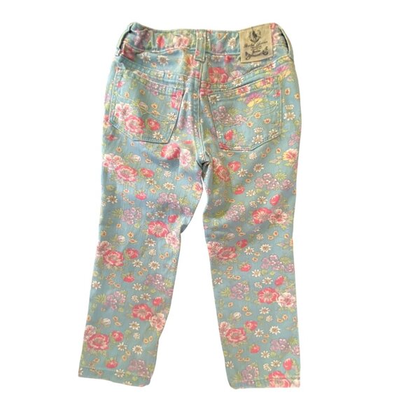 Ralph Lauren Girls Floral Printed Denim‎ Pants Jeans Size 5 Country Cute Western - Picture 2 of 8